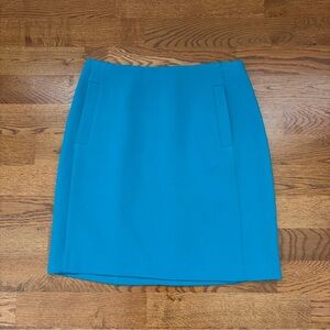 Banana Republic Women Pencil Skirt Turquoise Emerald Suit Welt Pockets 0 Mini